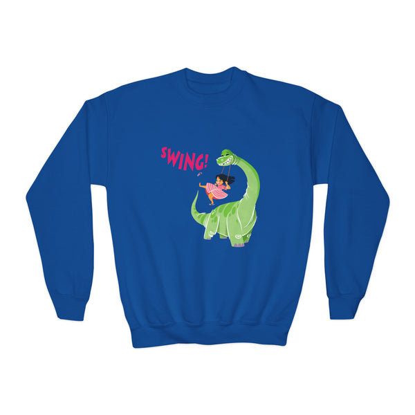 Brontosaurus Swing! Kids Cotton Sweatshirt