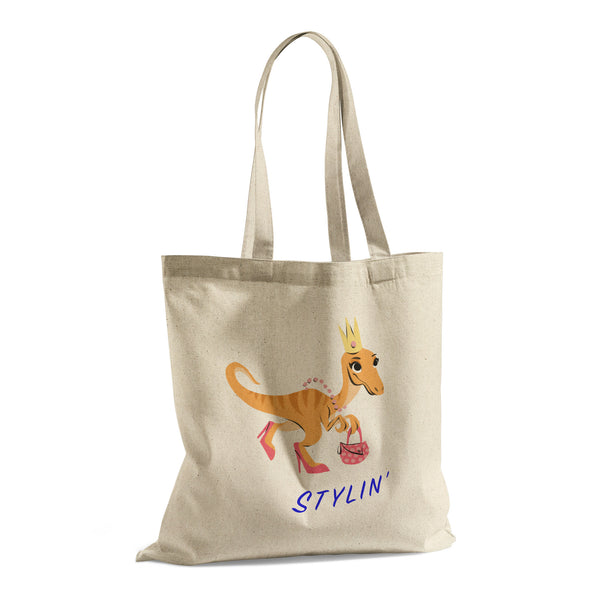 Stylin'Princess Raptor - Recycled Tote Bag