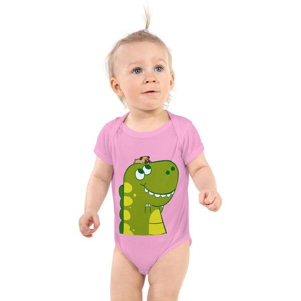 Organic Cotton Pug and T-Rex Baby Onesie