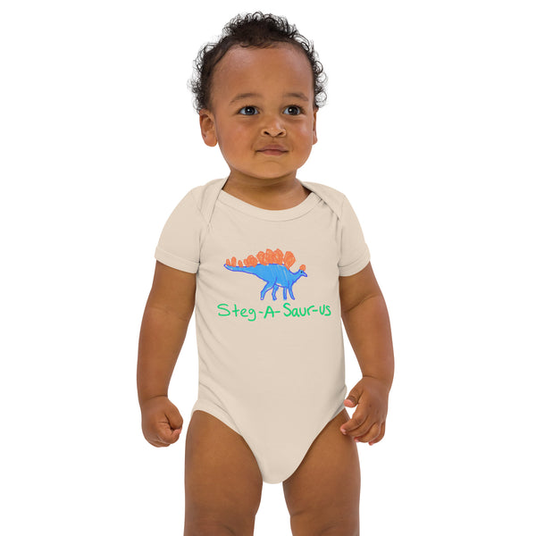 Organic Cotton Steg-A-Saurus Baby Onesie