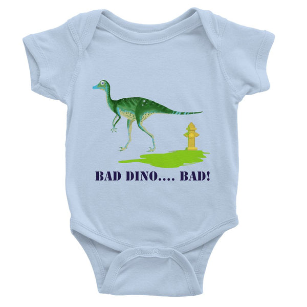 BAD DINO! Baby Onesie Light Blue