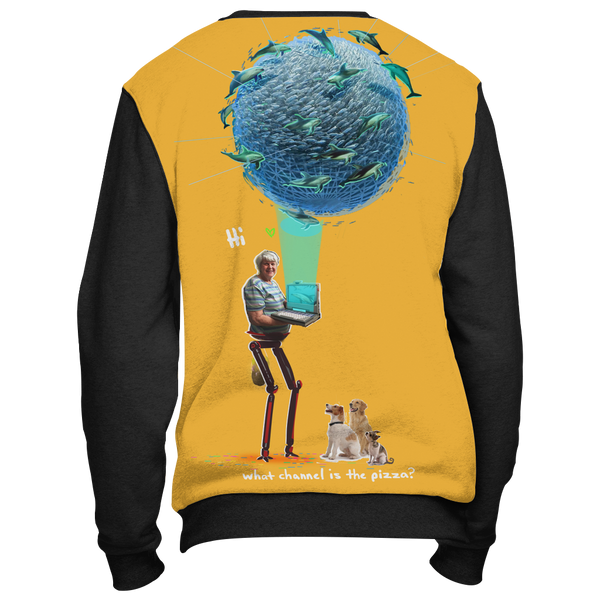 Grandma Dolphin VR 3000 Holiday Sweater- Black