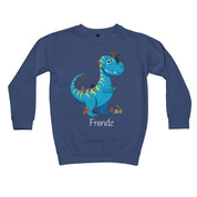 T-Rex and Kittens Friendz Kids Cotton Sweatshirt
