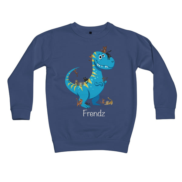 T-Rex and Kittens Friendz Kids Cotton Sweatshirt