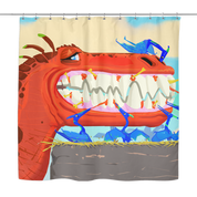 Dinostorus T-Rex Teeth Clean Shower Curtain