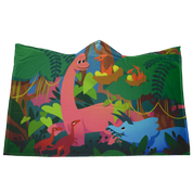 Dinosaurs in the Forest Hooded Blanket
