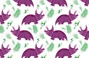 Dinostorus Triceratops Floral Youth Leggings Pattern Close Up