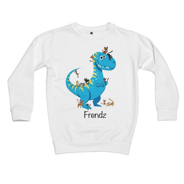 T-Rex and Kittens Friendz Kids Cotton Sweatshirt