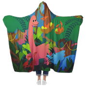 Dinosaurs in the Forest Hooded Blanket