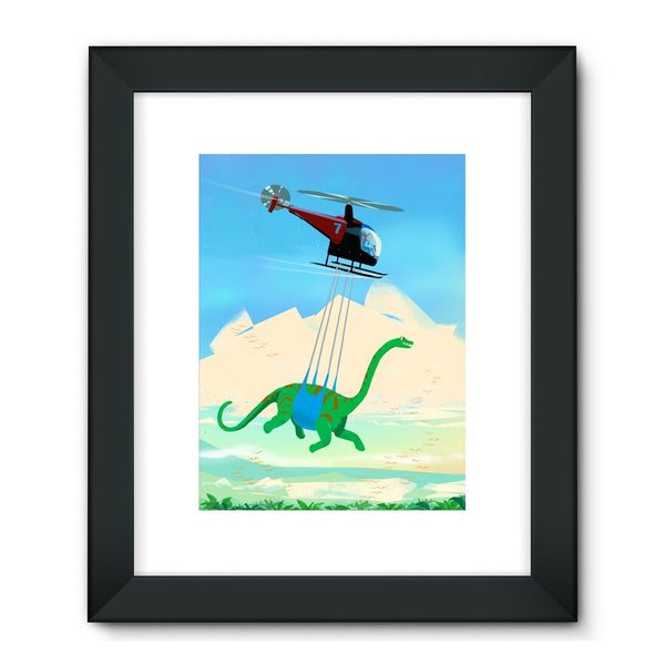 Helicopter Flyin'Dino through the Sky