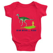 BAD DINO! Baby Onesie Red