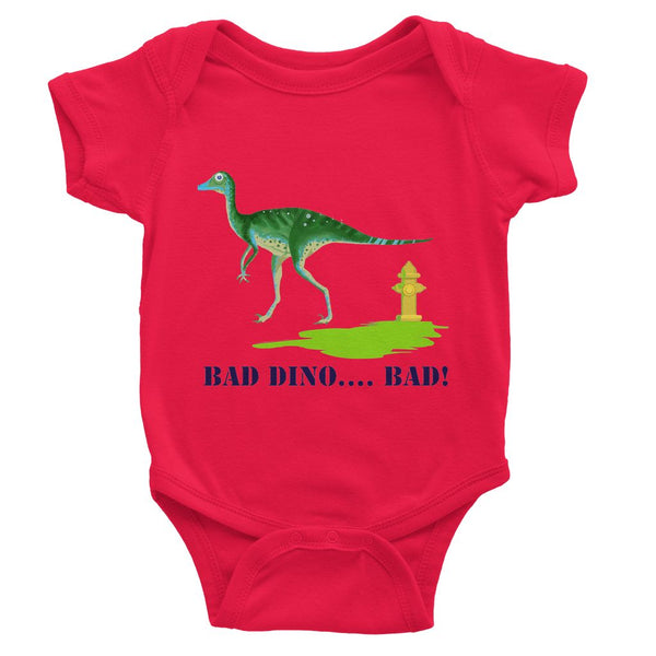 BAD DINO! Baby Onesie Red
