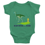 BAD DINO! Baby Onesie Kelly Green