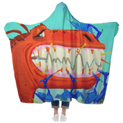 T-Rex Teeth Clean Hooded Blanket