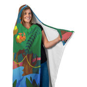 Dinosaurs in the Forest Hooded Blanket