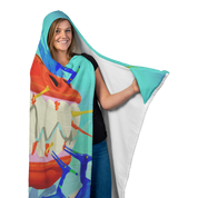 T-Rex Teeth Clean Hooded Blanket