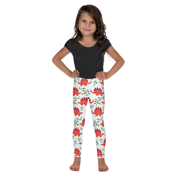 Dinostorus Stegosaurus Floral Youth Leggings (front)