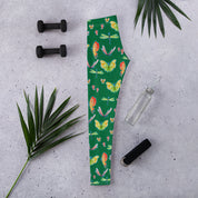 Butterfly Flutter - Women's Leggings - Dark Green