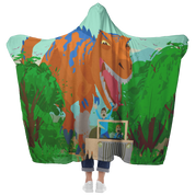 T-Rex Chase Hooded Blanket (back)