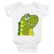 Organic Cotton Pug and T-Rex Baby Onesie