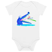 Organic Cotton Crocodile Teeth Baby Onesie