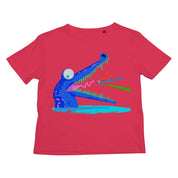 Dinostorus Croc-Teeth Kids Tee Hot Pink
