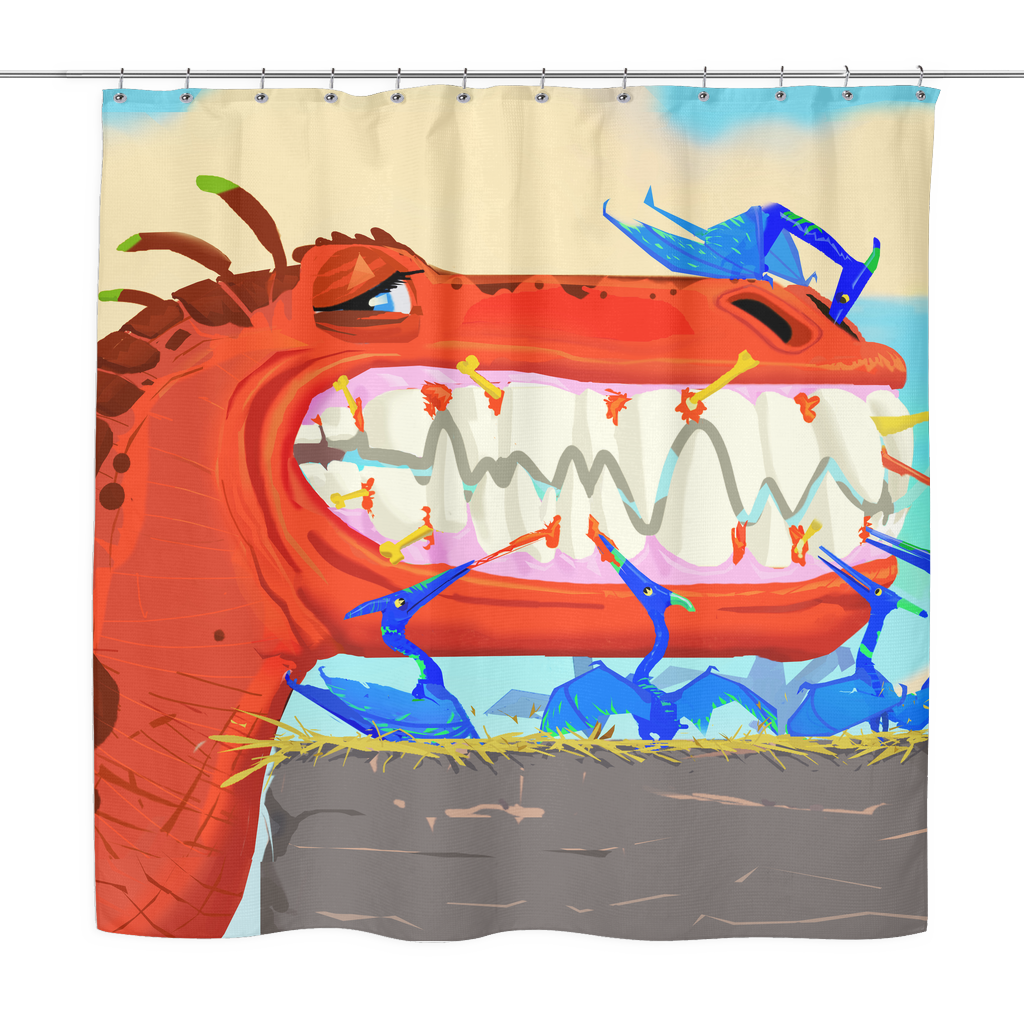 Papa T-Rex  Shower Curtain